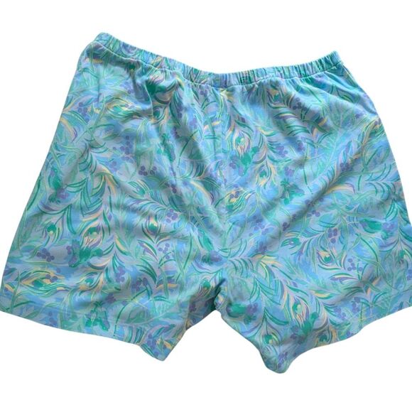 Vintage Women's Floral Bird Print Elastic Waist Shorts - Picture 5 of 5